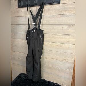 Gerry Kids Black Ski Bib Pants Suspenders Size Small 7/8 Snow Pants
